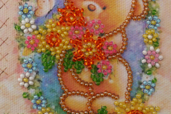 DIY Bead embroidery postcard kit 