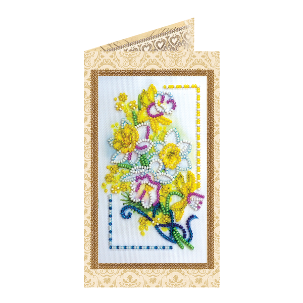 DIY Bead embroidery postcard kit "Spring gift"