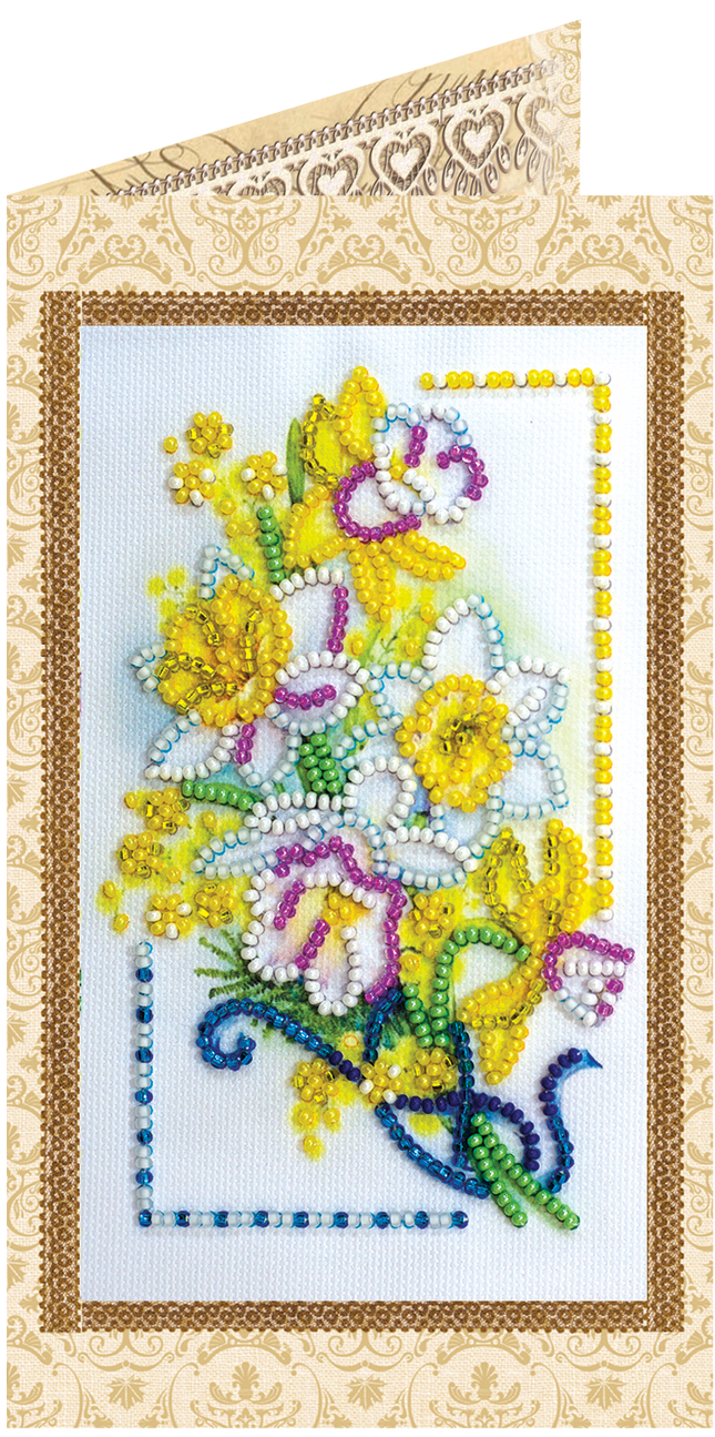 DIY Bead embroidery postcard kit "Spring gift"