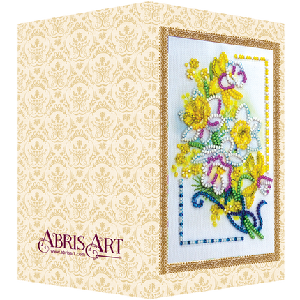 DIY Bead embroidery postcard kit "Spring gift"