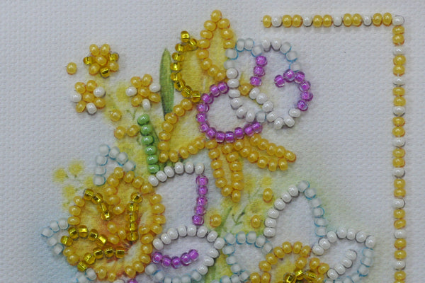 DIY Bead embroidery postcard kit 