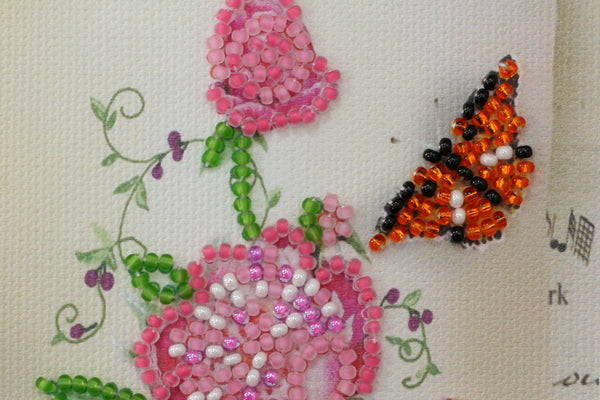 DIY Bead embroidery postcard kit 