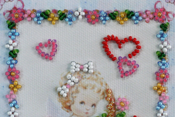 DIY Bead embroidery postcard kit 