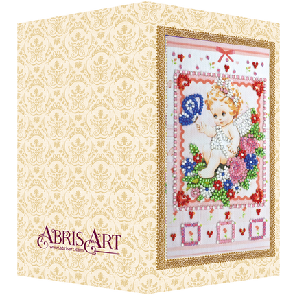 DIY Bead embroidery postcard kit "Gentle angel"