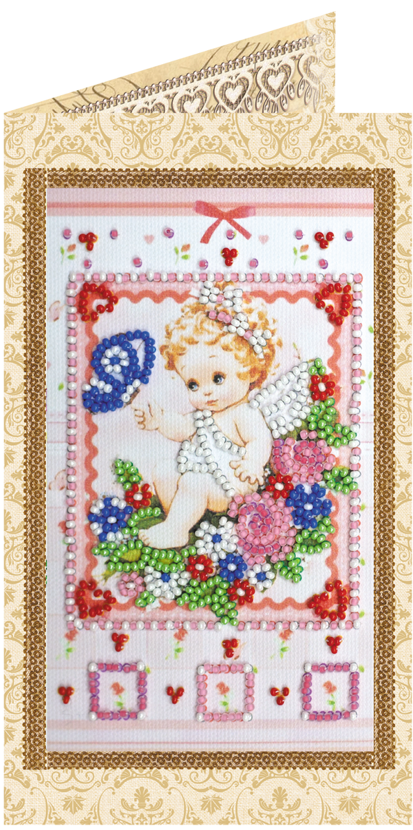 DIY Bead embroidery postcard kit 