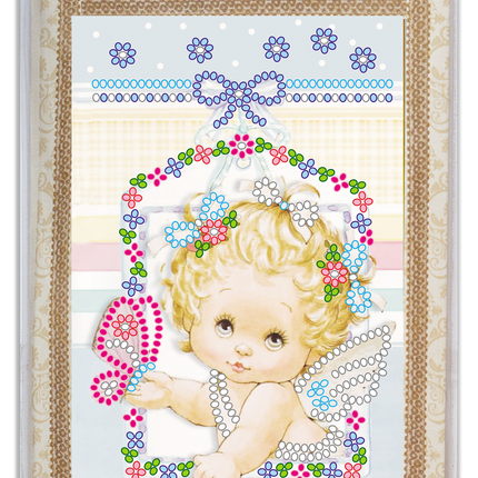 DIY Bead embroidery postcard kit "Angel"