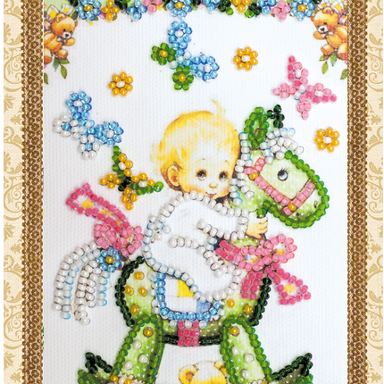 DIY Bead embroidery postcard kit "Sonny"