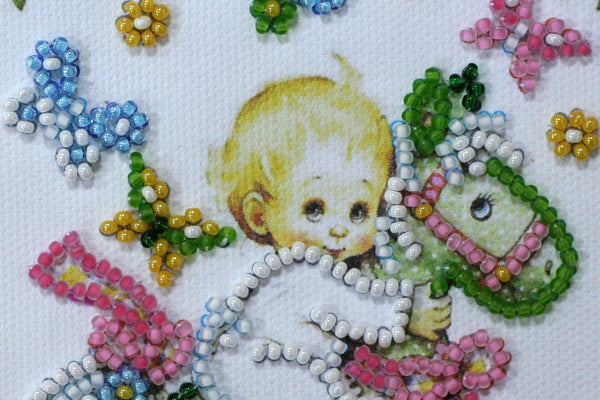 DIY Bead embroidery postcard kit 