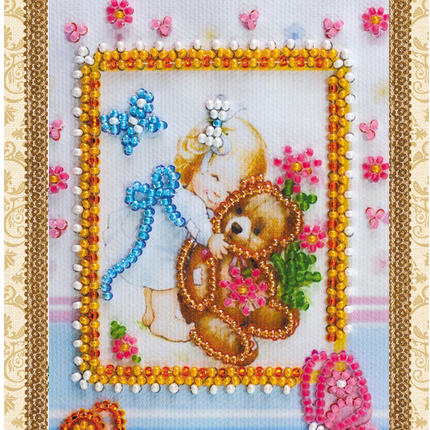 DIY Bead embroidery postcard kit "Beloved daughter"