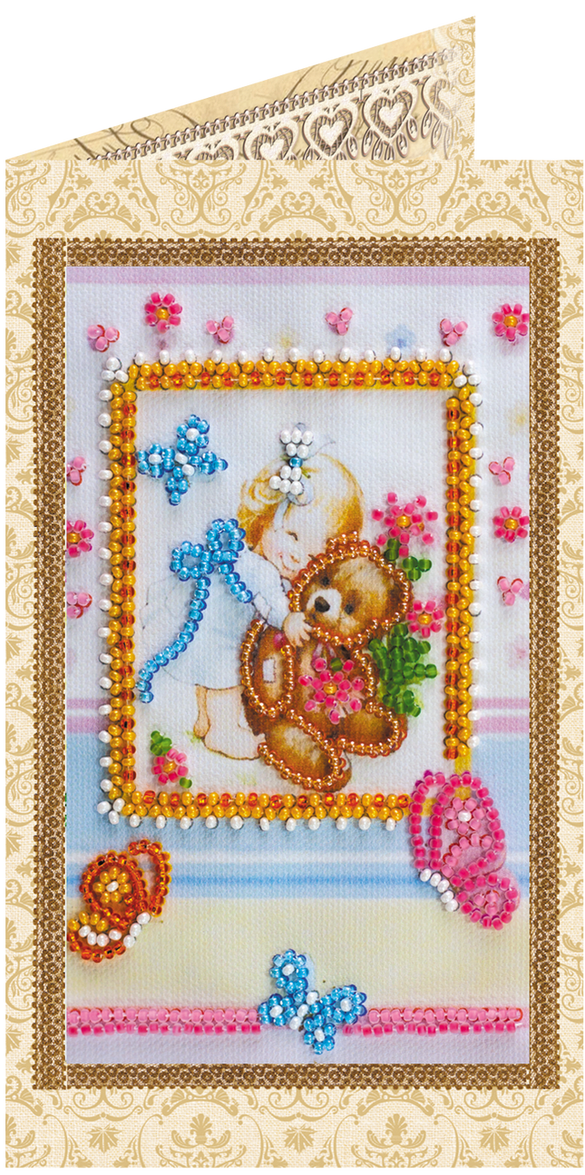 DIY Bead embroidery postcard kit "Beloved daughter"