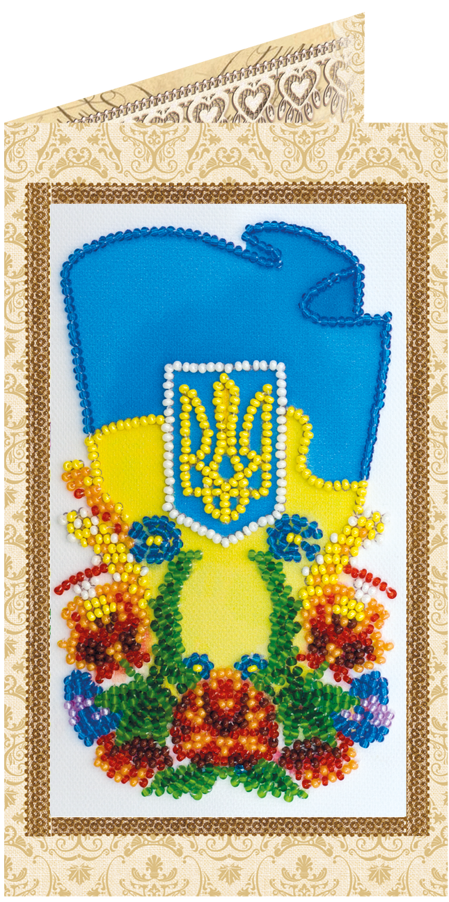 DIY Bead embroidery postcard kit "Ukraine"