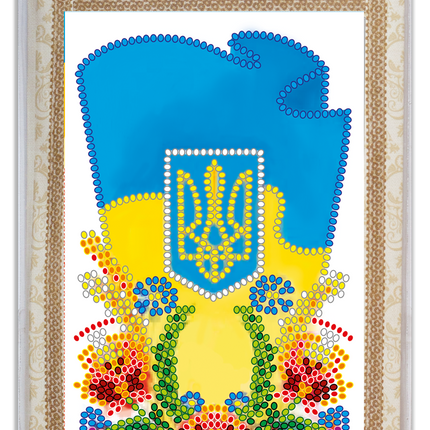 DIY Bead embroidery postcard kit "Ukraine"