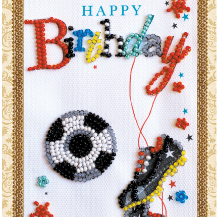 DIY Bead embroidery postcard kit "To my footballer"