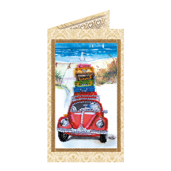 DIY Bead embroidery postcard kit "Vacation at the seaside"