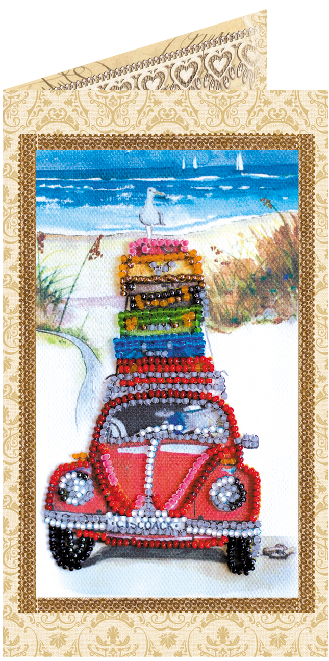 DIY Bead embroidery postcard kit "Vacation at the seaside"
