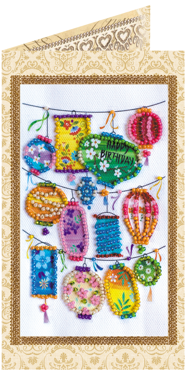 DIY Bead embroidery postcard kit "Flashlights of dreams"