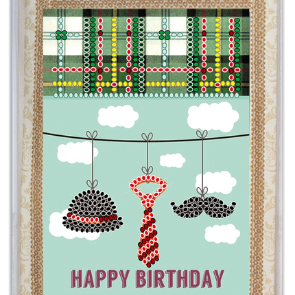 DIY Bead embroidery postcard kit "Happy birthday"