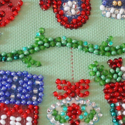 DIY Bead embroidery postcard kit "Happy New Year"