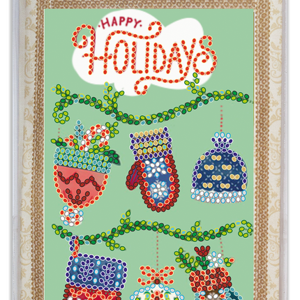 DIY Bead embroidery postcard kit "Happy New Year"