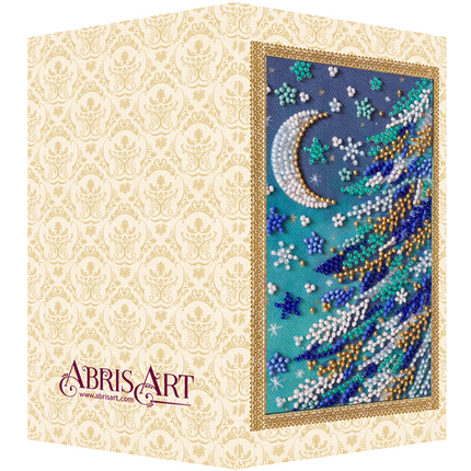 DIY Bead embroidery postcard kit "Snowy night"
