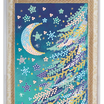 DIY Bead embroidery postcard kit "Snowy night"