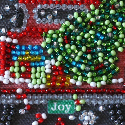DIY Bead embroidery postcard kit "Snow holiday"