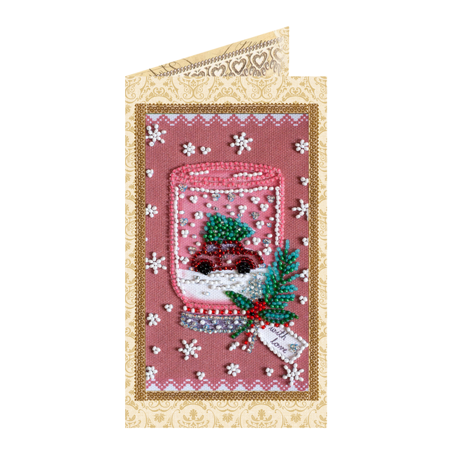 DIY Bead embroidery postcard kit "Fun souvenir"