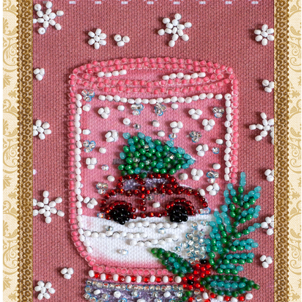 DIY Bead embroidery postcard kit "Fun souvenir"