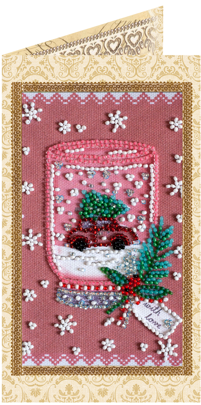 DIY Bead embroidery postcard kit "Fun souvenir"