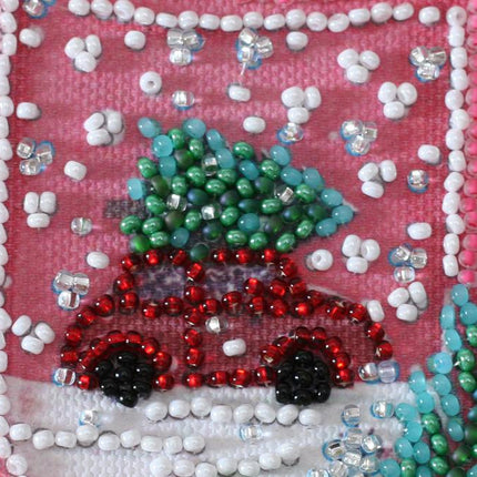DIY Bead embroidery postcard kit "Fun souvenir"