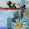 DIY Bead embroidery postcard kit "Chamomile field"