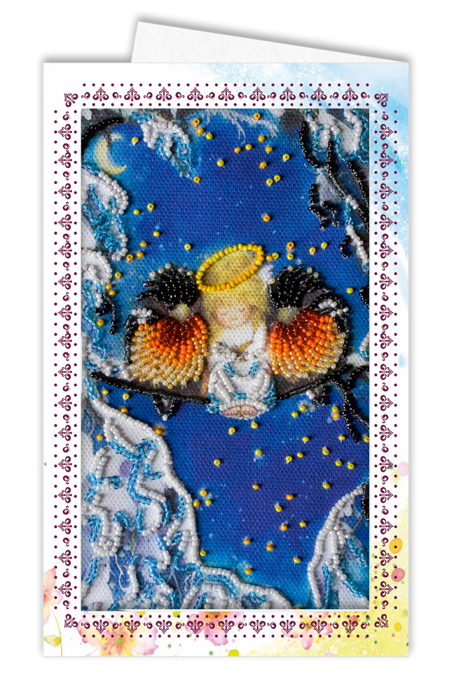 DIY Bead embroidery postcard kit "Together warmer"