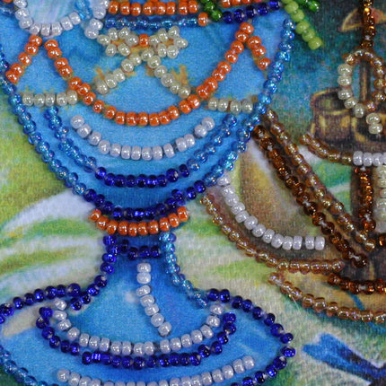 DIY Bead embroidery postcard kit "Snowdrops"