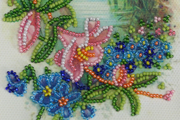 DIY Bead embroidery postcard kit 