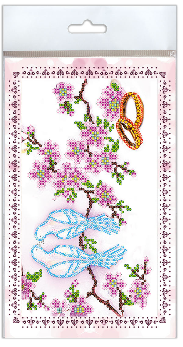 DIY Bead embroidery postcard kit 