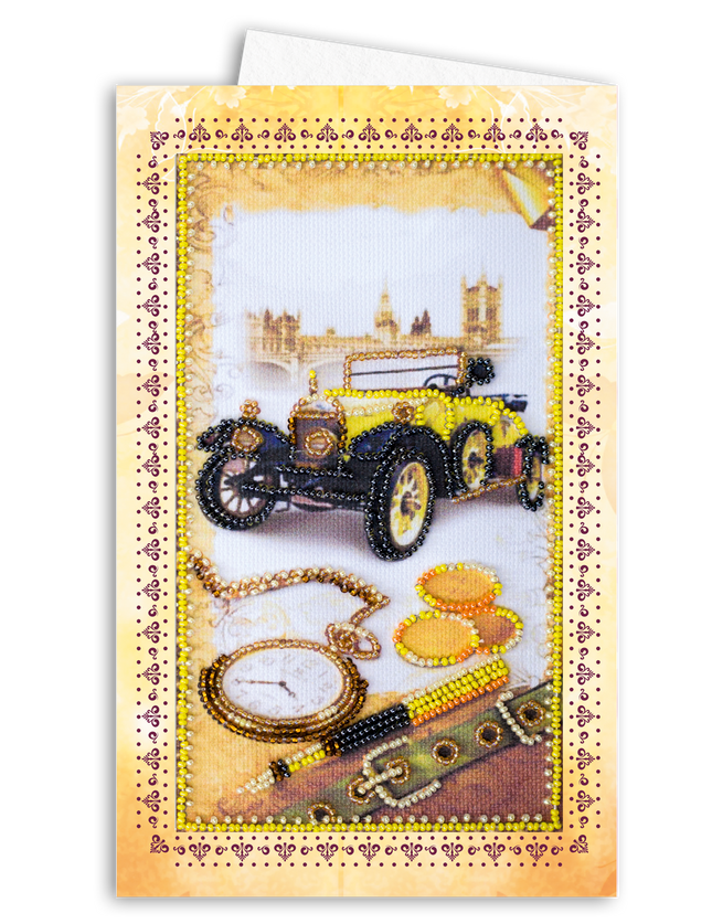 DIY Bead embroidery postcard kit "London style"