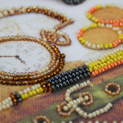 DIY Bead embroidery postcard kit "London style"