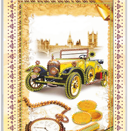 DIY Bead embroidery postcard kit "London style"