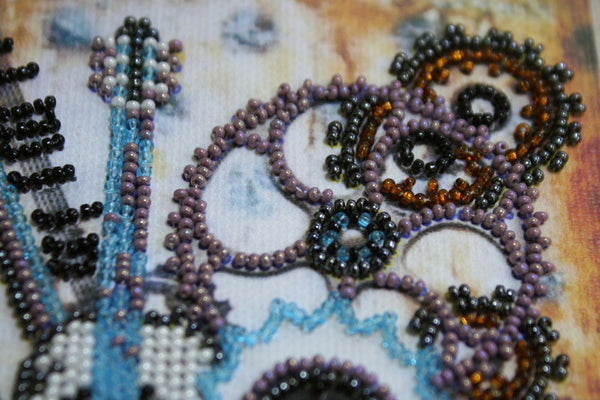 DIY Bead embroidery postcard kit 