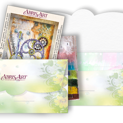 DIY Bead embroidery postcard kit "Guitar"