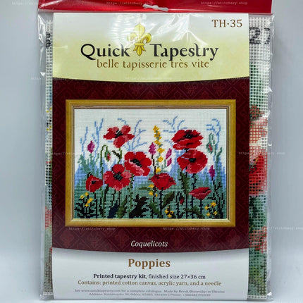 DIY Needlepoint Kit "Poppies" 10.6"x14.2"