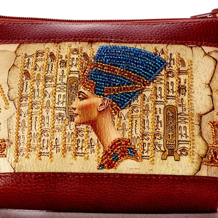 DIY Bead Embroidery kit Leatherette cosmetic bag "Nefertiti"