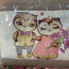 DIY Bead Embroidery kit Leatherette cosmetic bag "Pair of owls"