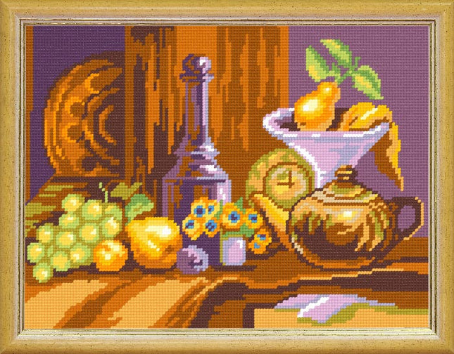 Needlepoint Canvas "Ancient still life" 9.5x12.6" / 24x32 cm