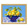 Needlepoint Canvas "Lemons in a vase" 9.5x12.6" / 24x32 cm