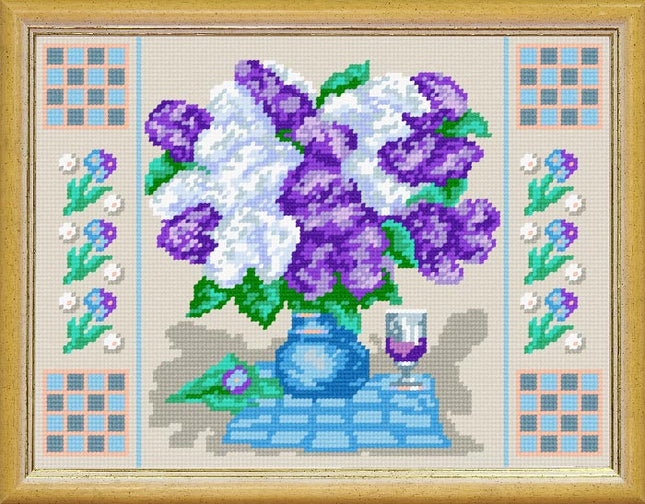 Needlepoint Canvas "Lilac" 9.5x12.6" / 24x32 cm