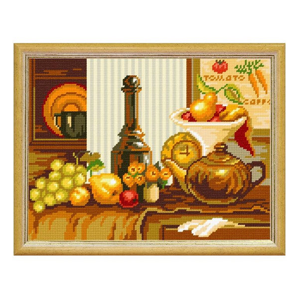 Needlepoint Canvas "Kitchen still life" 9.5x12.6" / 24x32 cm