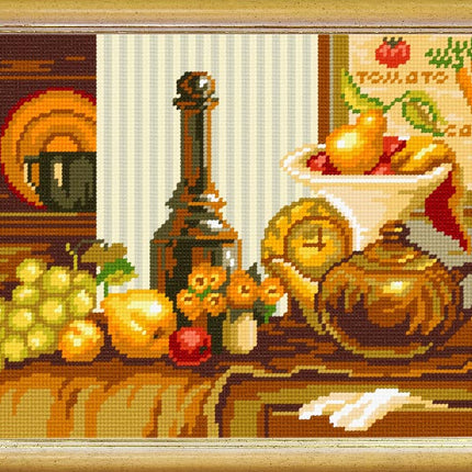 Needlepoint Canvas "Kitchen still life" 9.5x12.6" / 24x32 cm