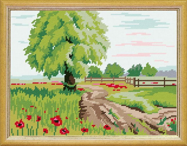 Needlepoint Canvas "Old linden" 9.5x12.6" / 24x32 cm