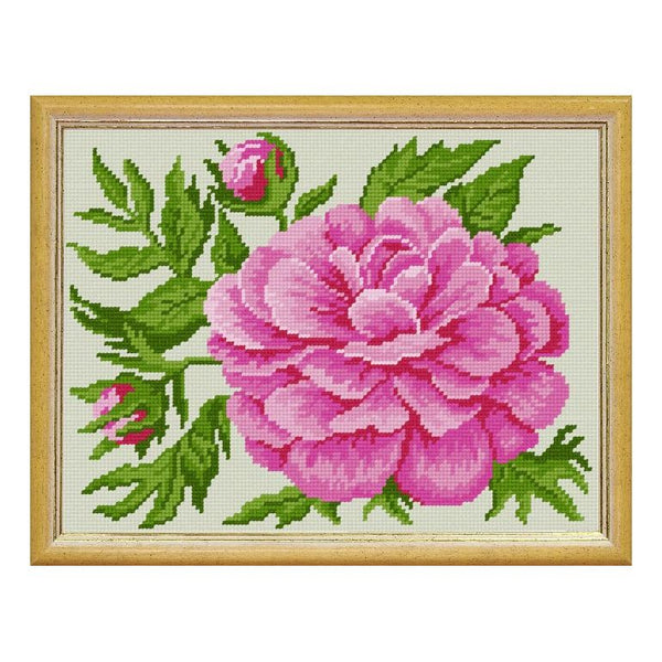 Needlepoint Canvas "Peony" 9.5x12.6" / 24x32 cm